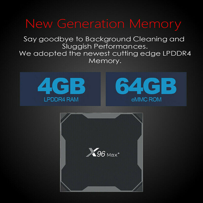 X96 MAX Smart TV Box Wifi Android 9.0 Quard Core  4K 4GB+64GB USB Media Player