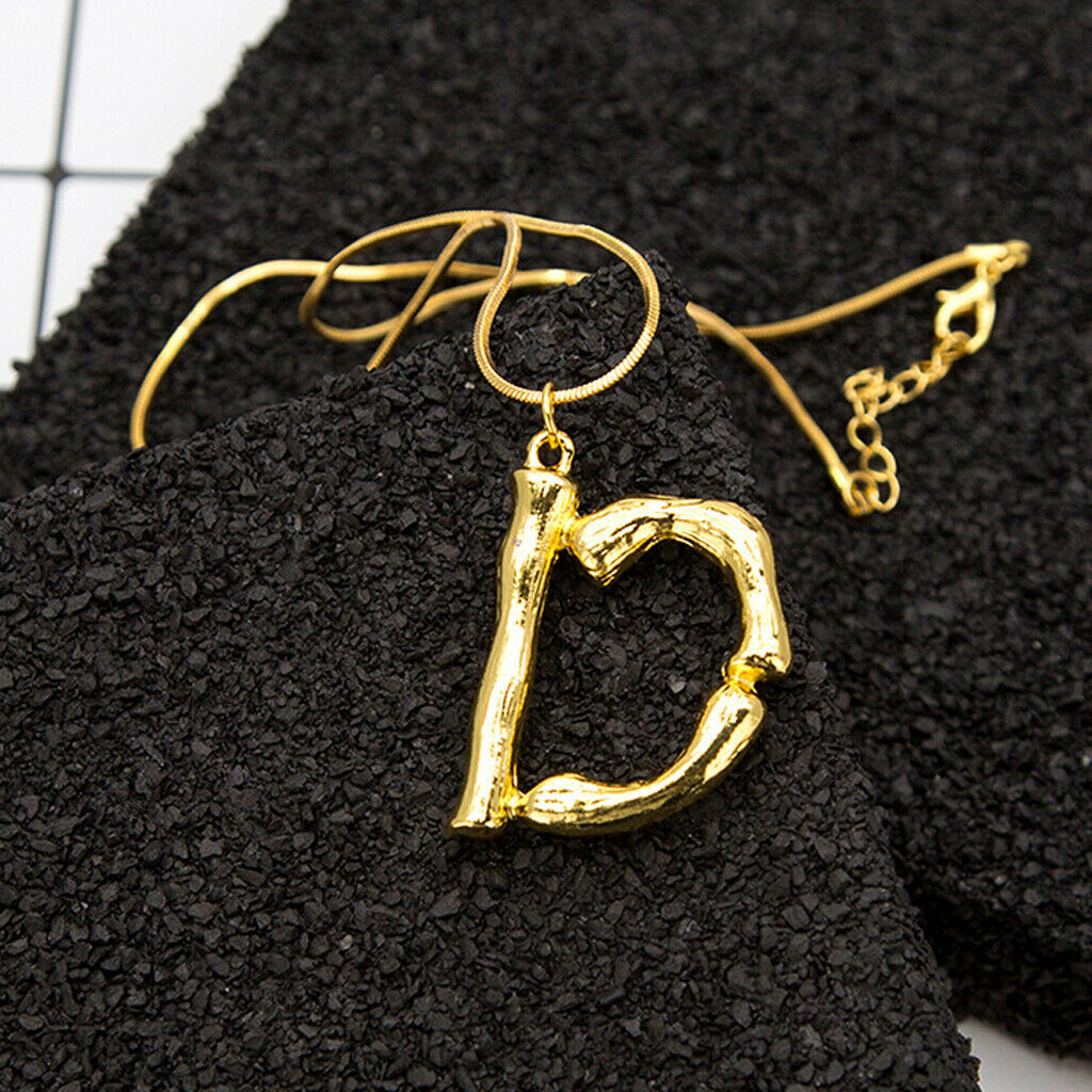 Alphabet English Letters A-F Pendant Clavicle Necklace Fancy Jewelry D