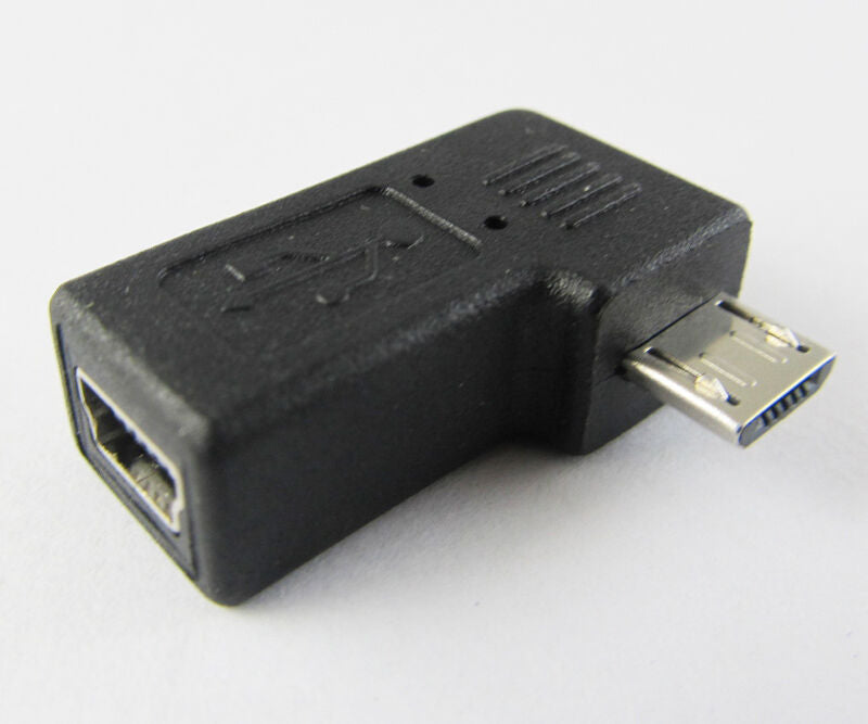 1pc Angle 90 degree Mini 5pin USB Male To Micro 5pin Female Adapter Connector