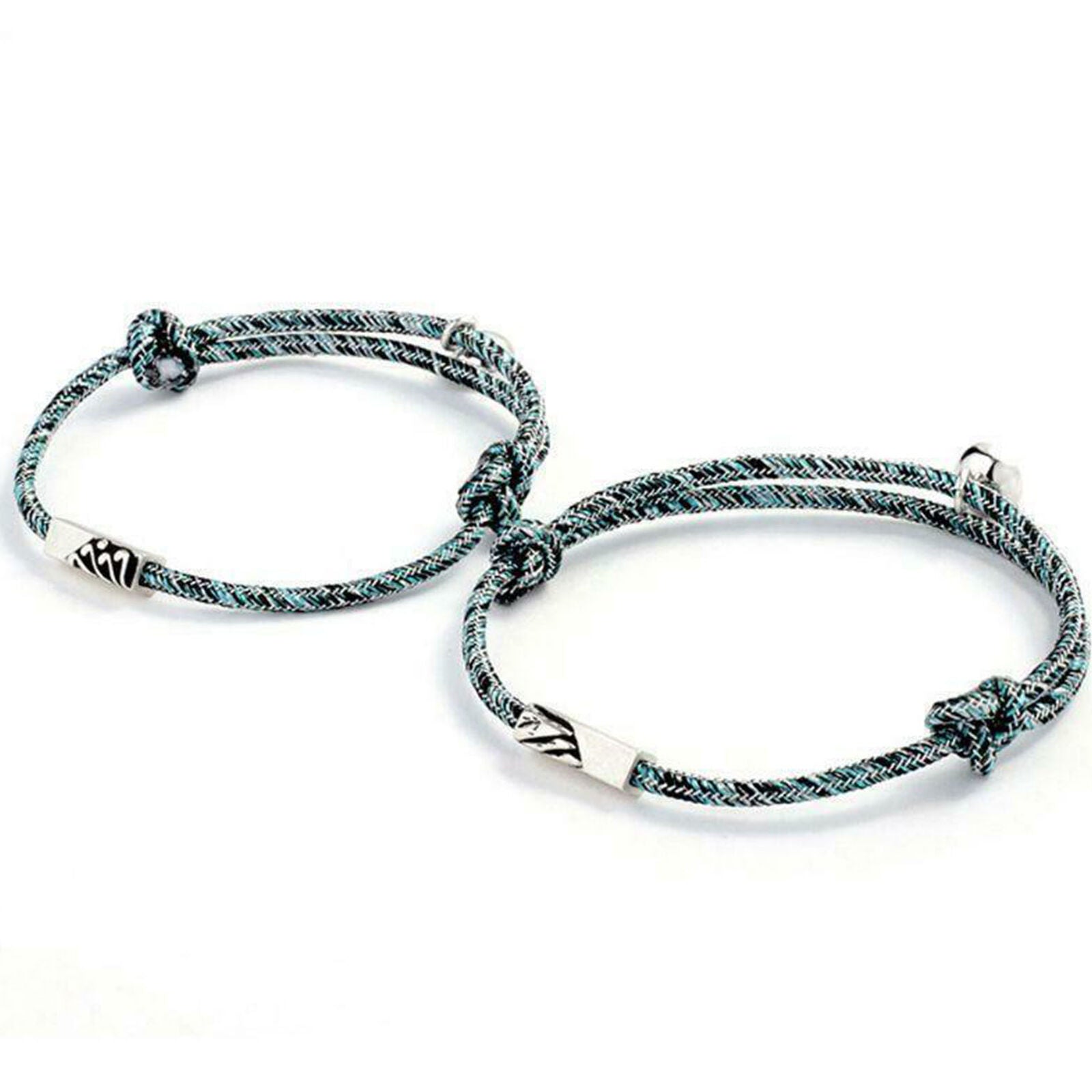 2Pcs Couple Bracelet Friendship Rope Braided Distance Magnetic Jewelry Lover Kit