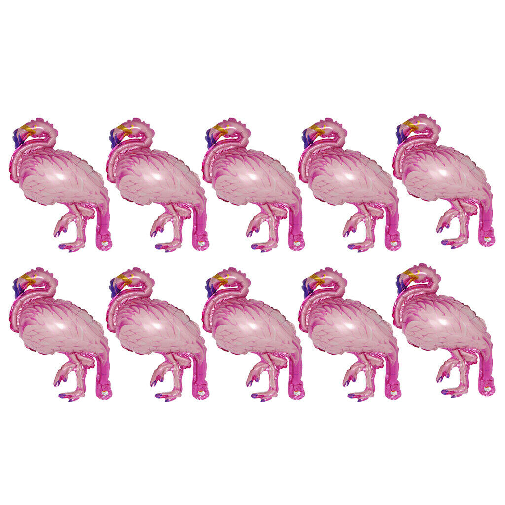 10pcs Tropical Mini Flamingo Foil Balloons Party Decoration