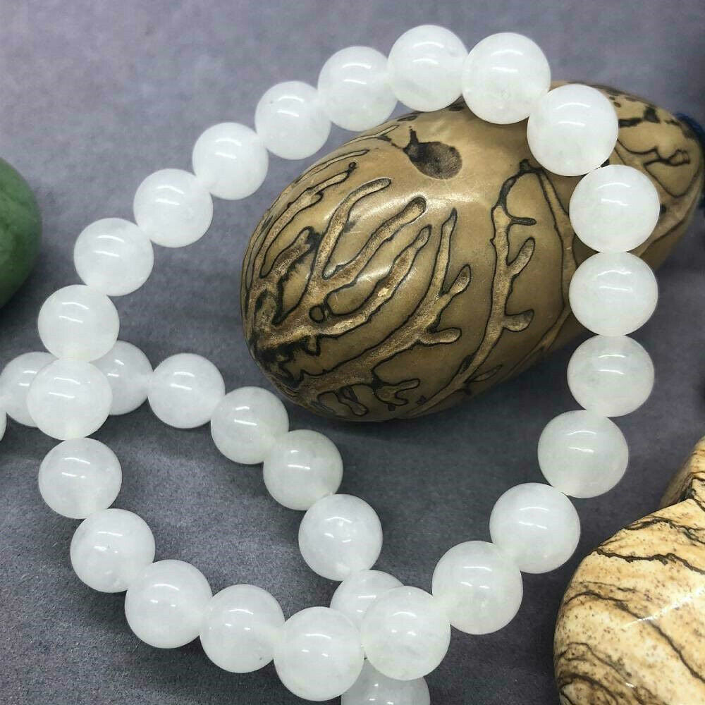 8mm Natural Fashion Selenite Handmade Bracelet Buddhism Lucky Yoga Spirituality