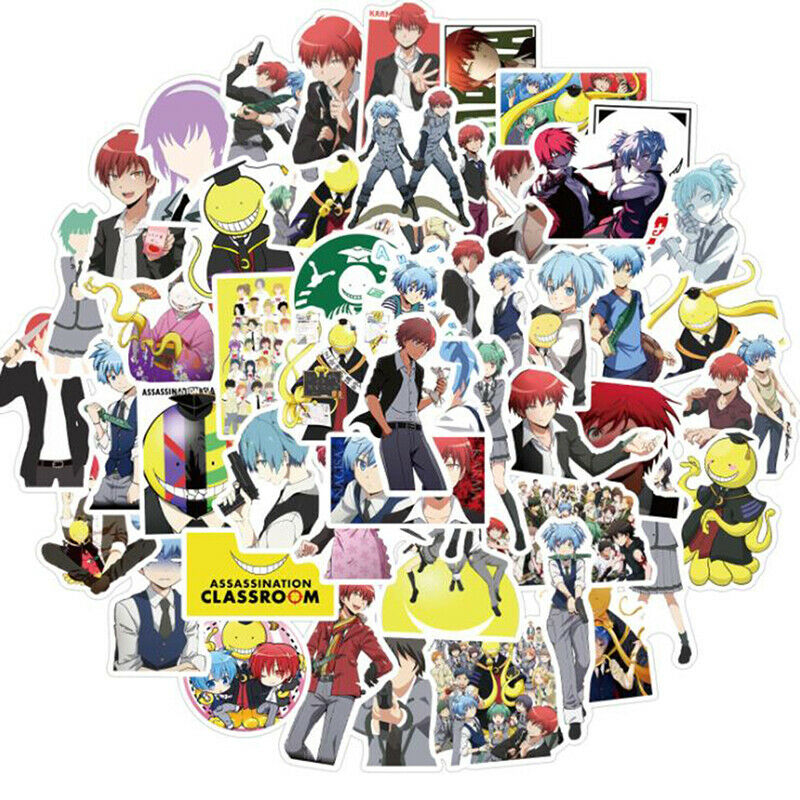 50Pcs Anime Assassination Classroom Stickers For DIY Skateboard Guitar Lap J NC