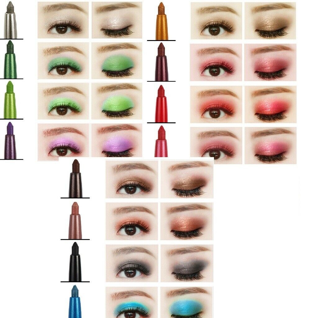 12 Colors Makeup Lasting Eye Shadow Eyeliner Lip Pencil Pen Cosmetics Set