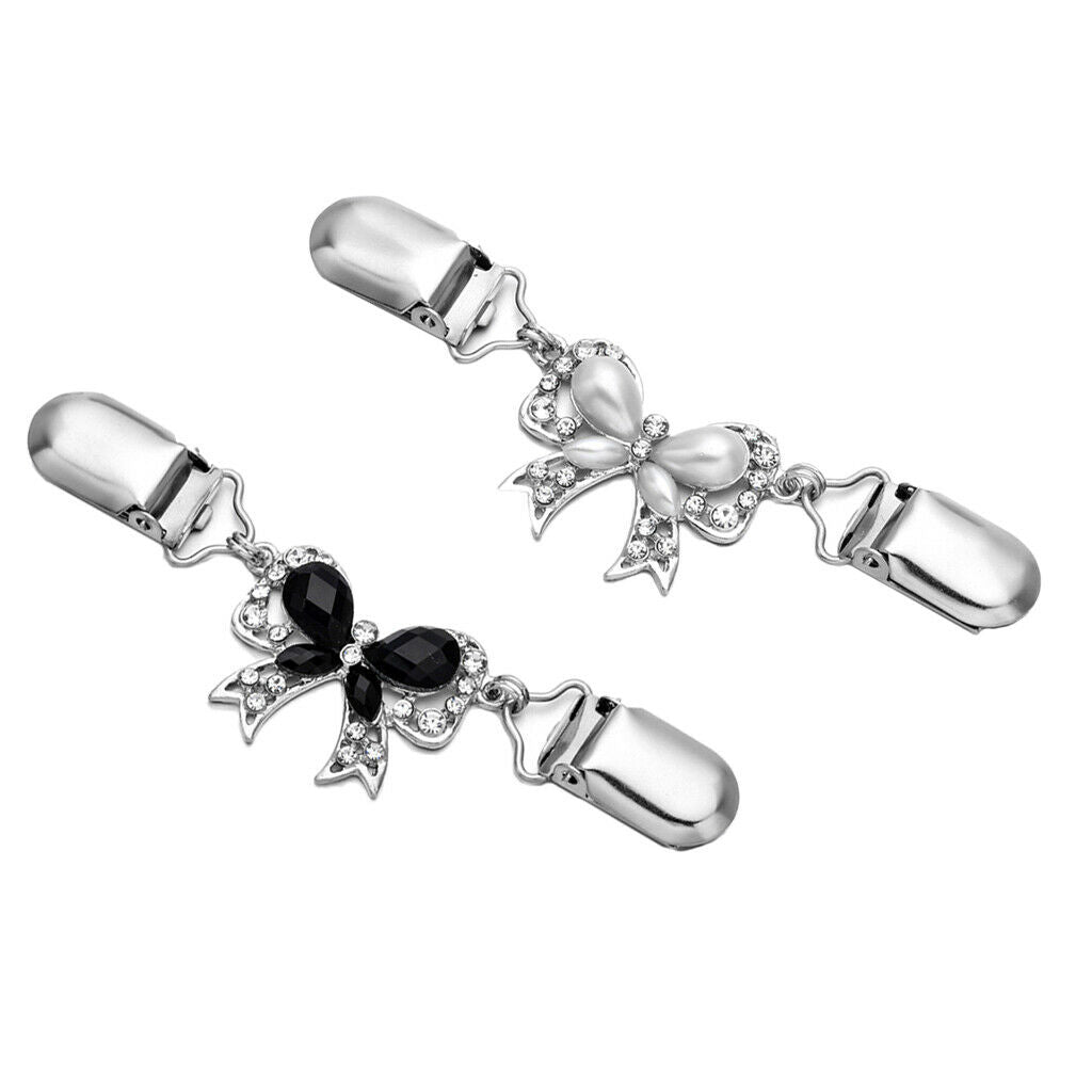 1 Pair Crystal Sweater Clips For Women Cardigans Shawl Dress Coat