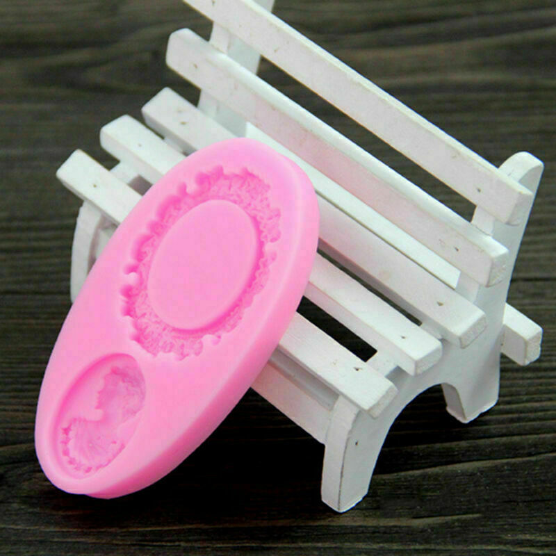 Silicone Woman Cameo Mirror Frame Fondant Mould Chocolate Q7T2 Deco# Cake Y5I5