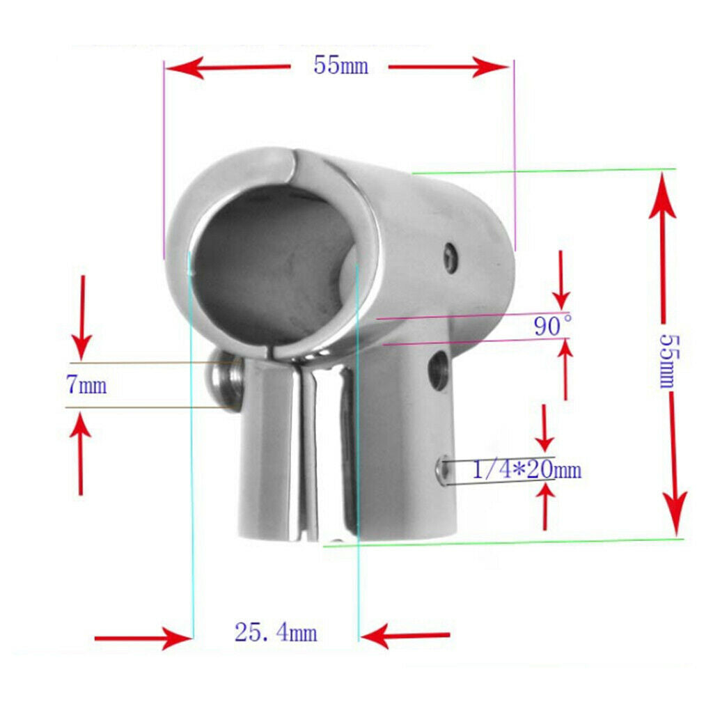 2 Pieces 25mm 1 Boat Handrail Fitting Great Accessory for Boat / Yacht / Kayak