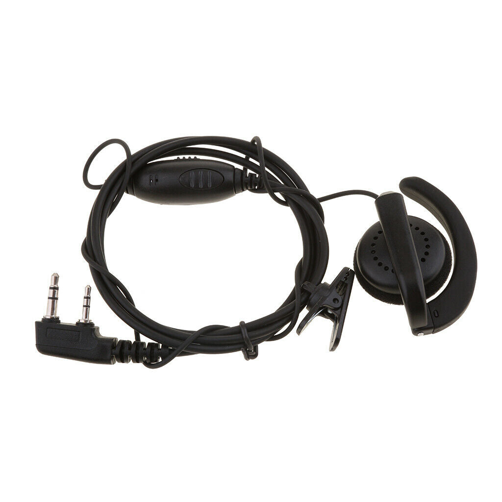 2 Pin Dual Push-To-Talk (PTT) Earhanger Mic for UV-82 Series Walkie Talkie
