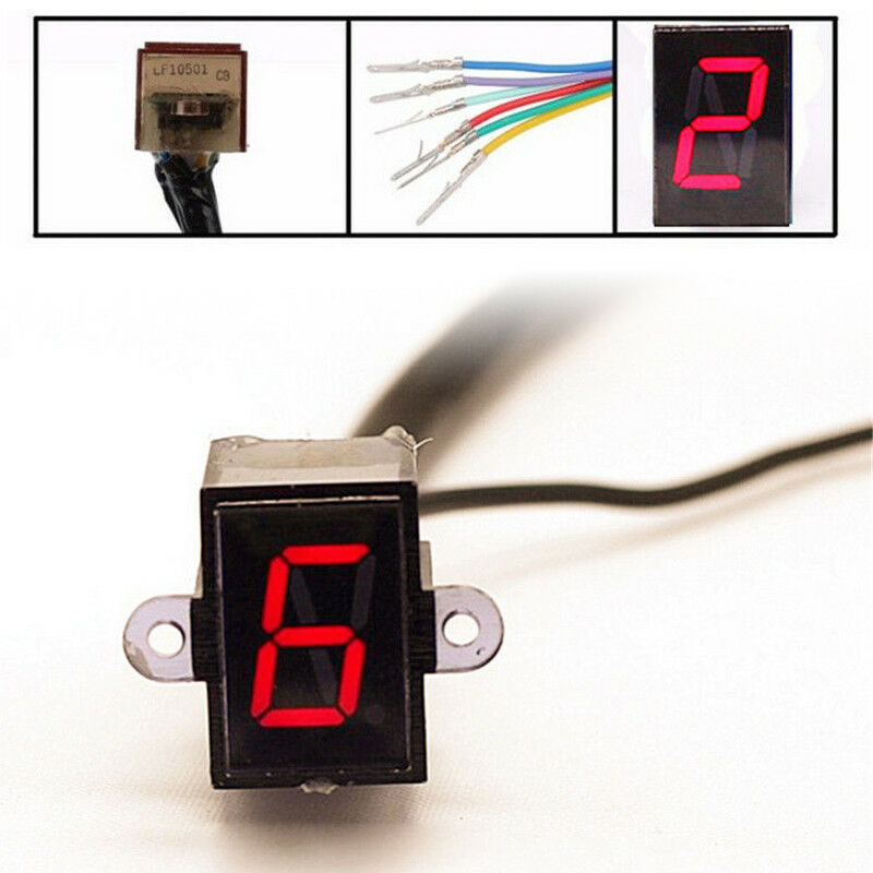 Universal LED Motorcycle Gear Indicator N-6 Speed Shift Clutch Lever Gauge Solid
