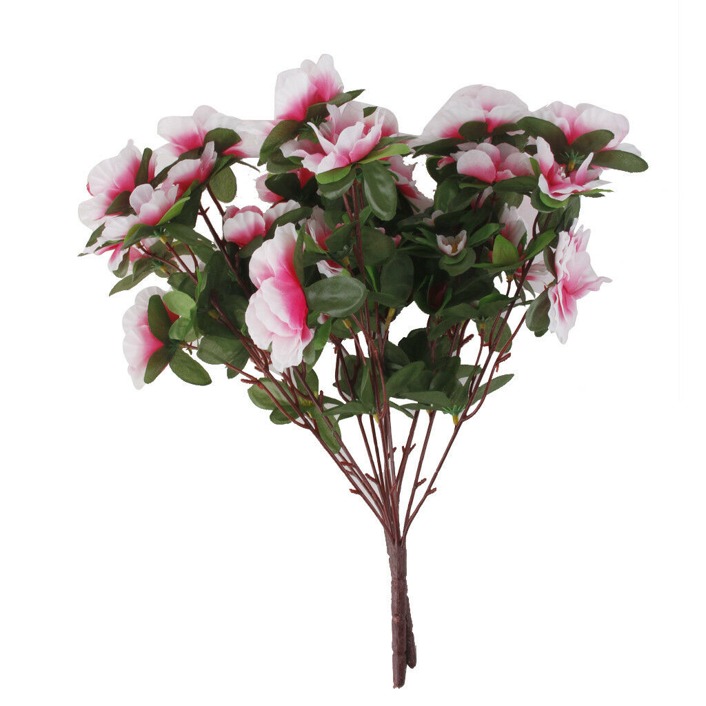 2 x Artificial False Azalea 29 Head Flowers Home Party Garden Decor Pink