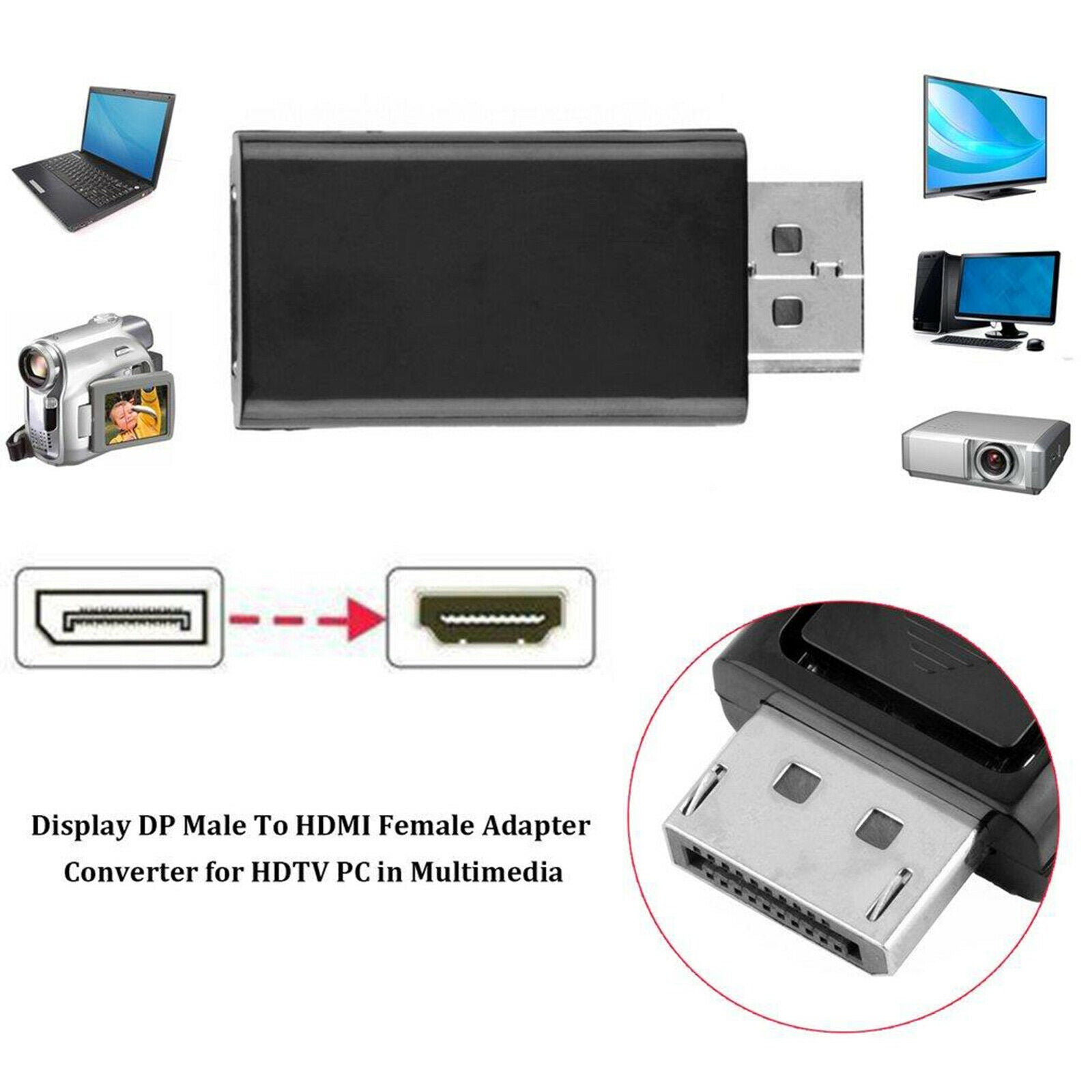 New Display Port Male to HDMI Female DisplayPort DP to HDMI Adapter