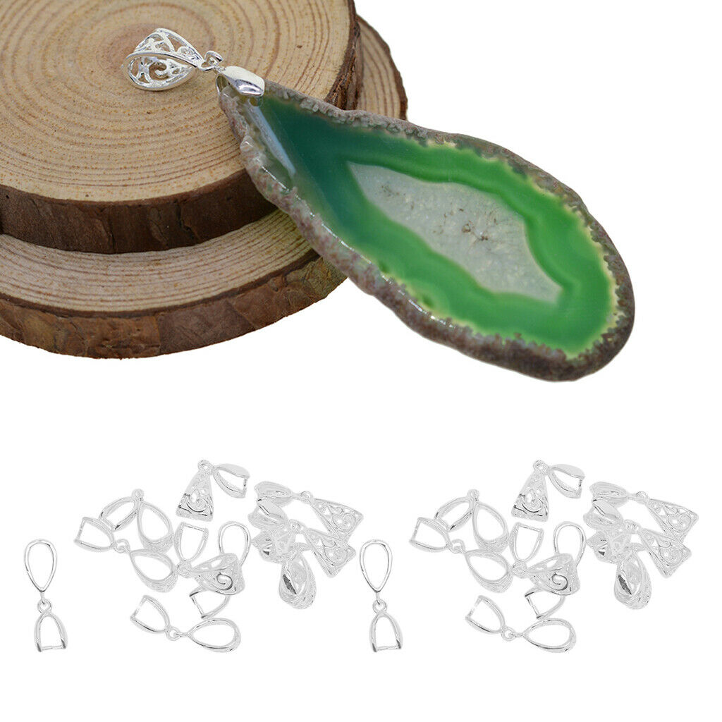 20x Hollow Pendant Charms Bails Pinch Clip Clasp DIY Jewelry Craft Findings