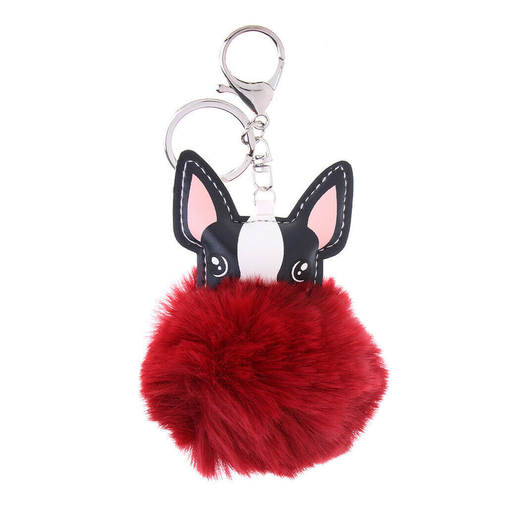Puppy Dog Animal Cartoon Kids Toys Birthday Gift Pendant Keychain Wine Red