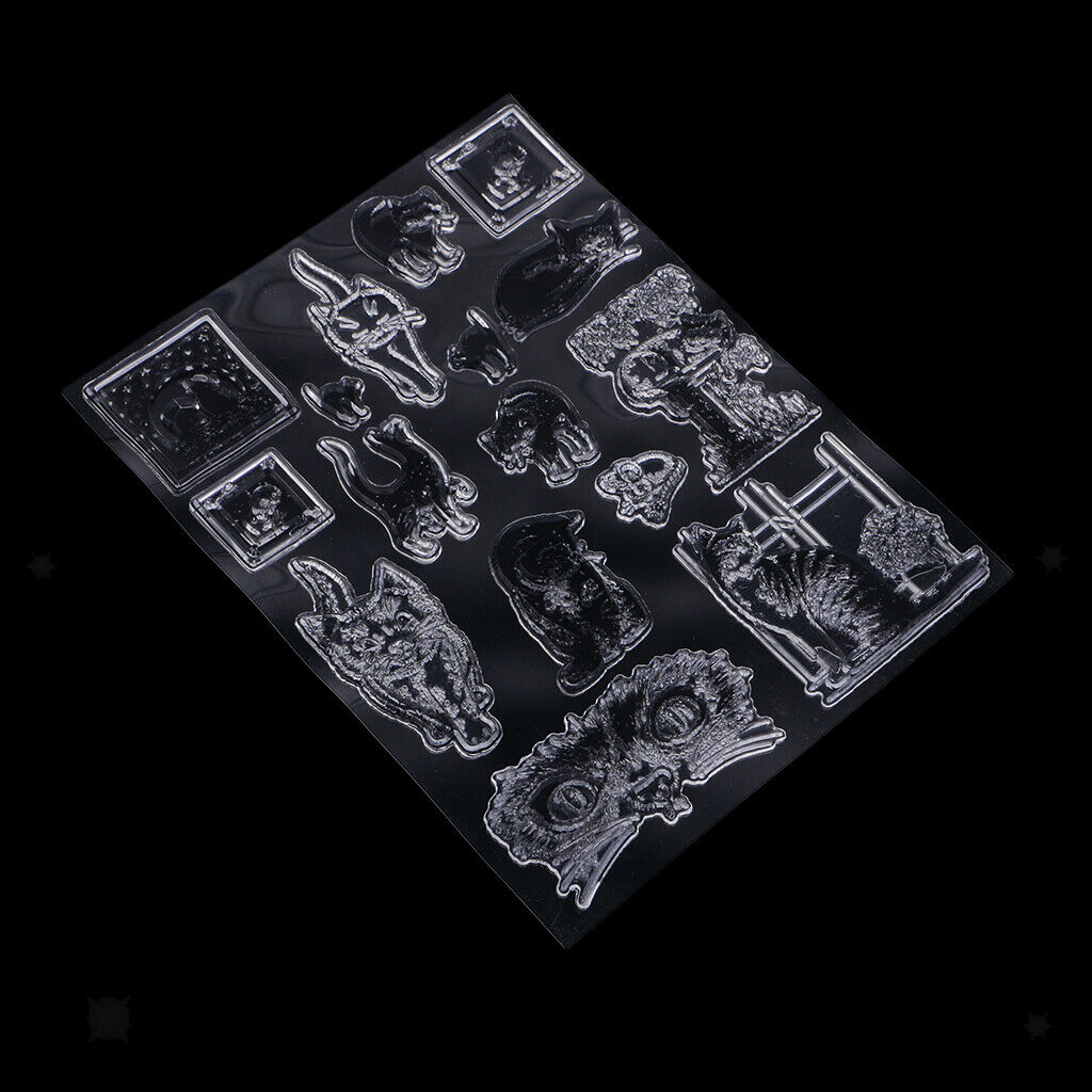 Silicone Clear Rubber Stamp for Scrapbooking DIY The cat paradise 14x17.5cm