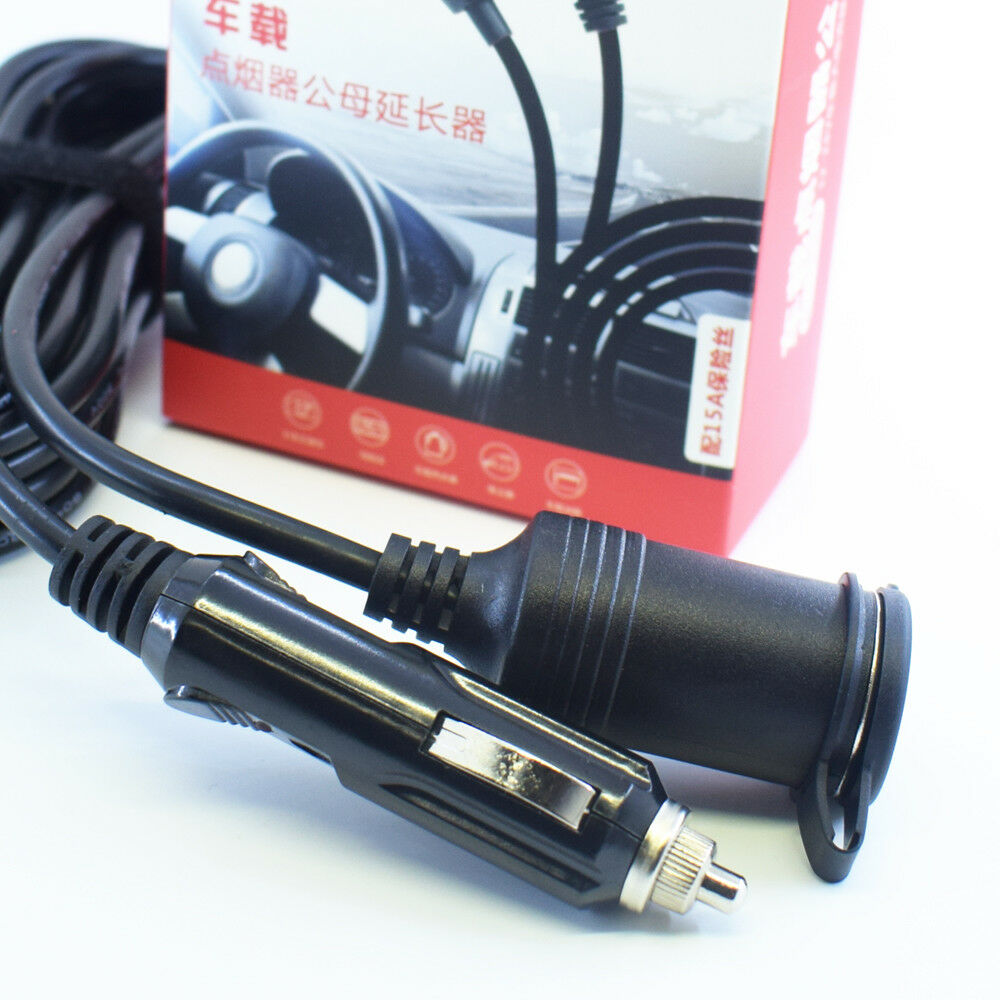 1pc 1.8M 18AWG 12V Car Cigarette Lighter Socket Male to Female Extension Cable