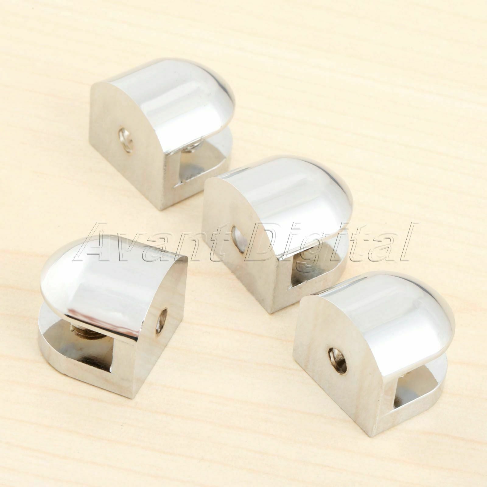 4pc Kitchen Zinc Alloy Glass Shelf Holder Clamp Brackets For 5mm-6mm Thick Glass