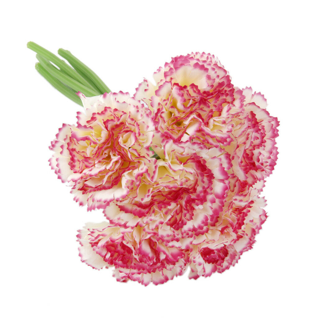 Bunch Artificial Silk Flower 6 Single Carnation For Bouquet Wedding Decor #9