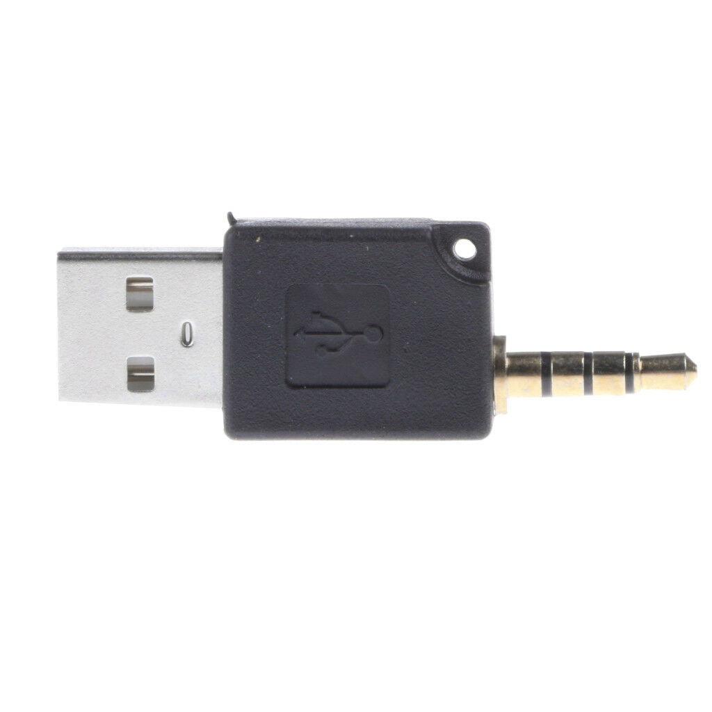 3.5mm Audio to USB Male Adapter Charge Adapter for iPod Shuffle 2nd Black