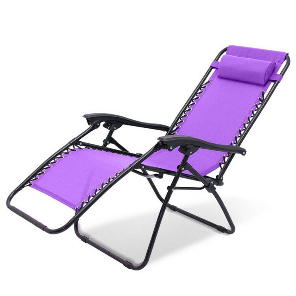 Purple Head Cushion Pillow for Outdoor Garden Folding Recliner Lounge Chair