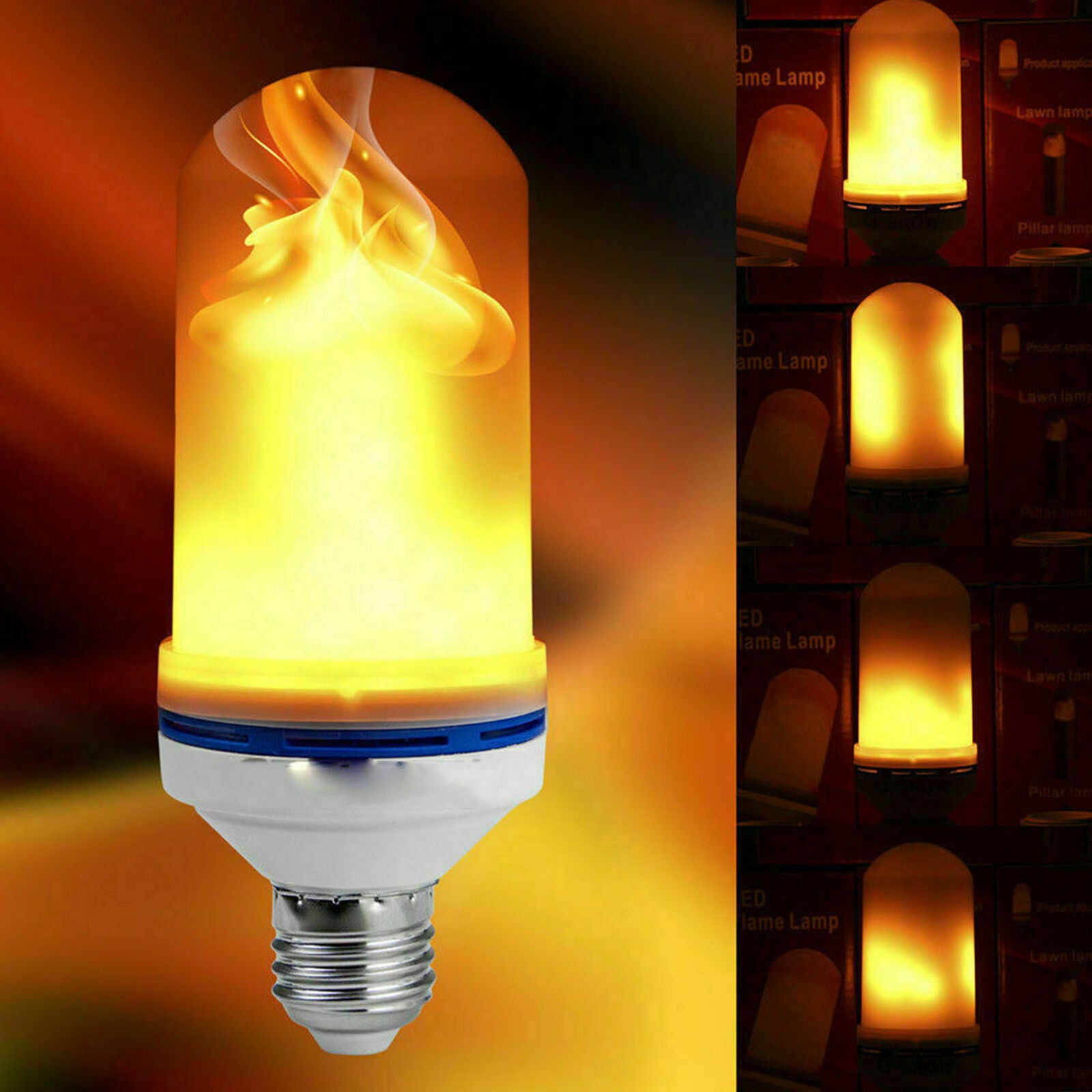 9W E27 LED Lightweight Torch Fire Lamp Flames Effect Light Bulb Flacker Pear