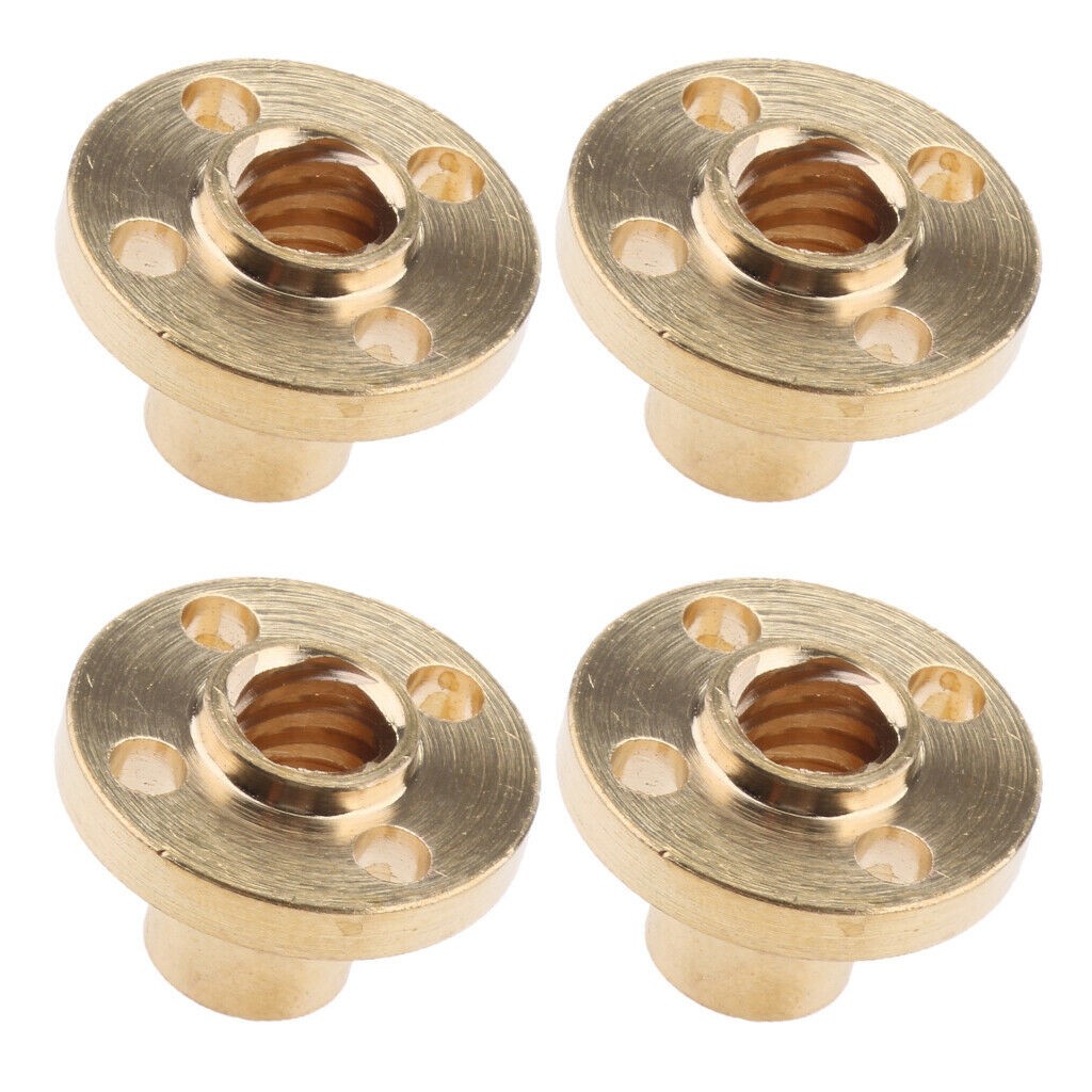 4 Piece Brass T8 Screws Nut Trapezoidal For 8mm T8 Lead Threaded Rod CNC