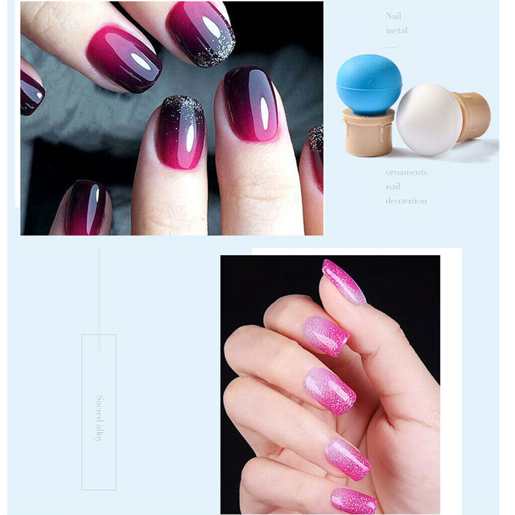 Nail Art Silicone Dotting Brush Pen Gel Polish Gradient Shading Set Pink