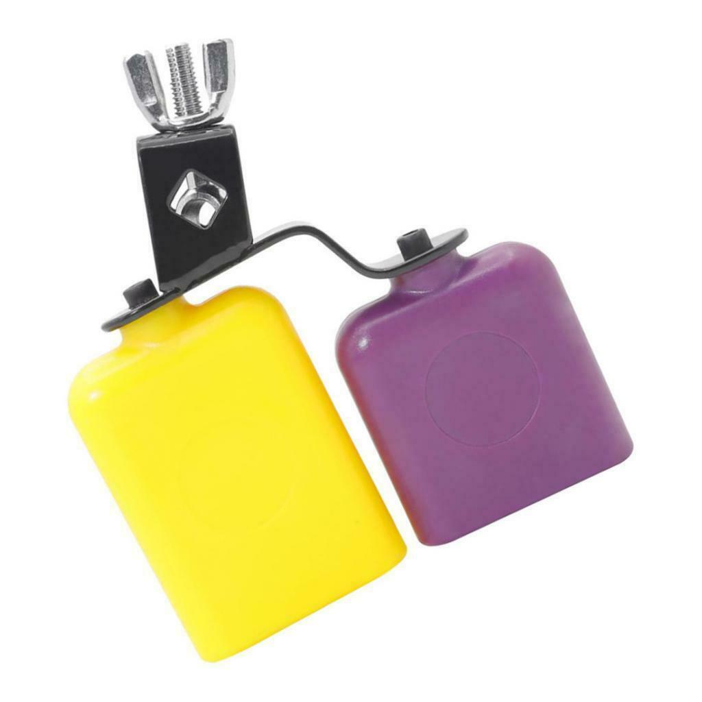 Percussion Cowbell Bangzi Musical Instrument High Bass Yellow-purple Square