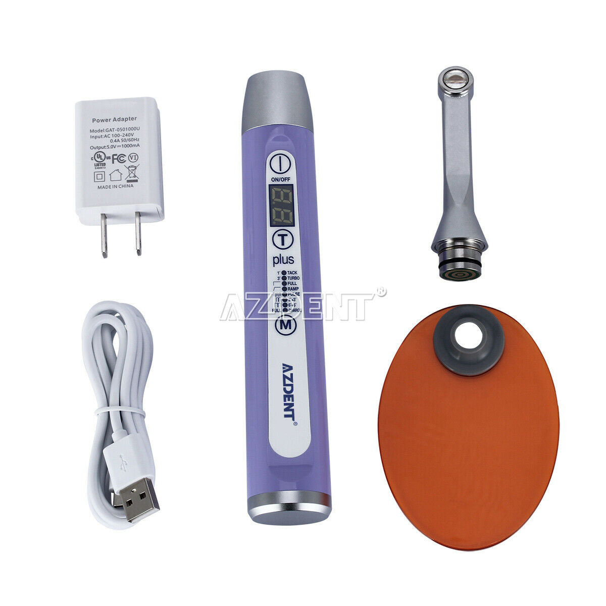 2X AZDENT Dental Wireless LED Curing Light Lamp Plus105 1 Second Curing Purple