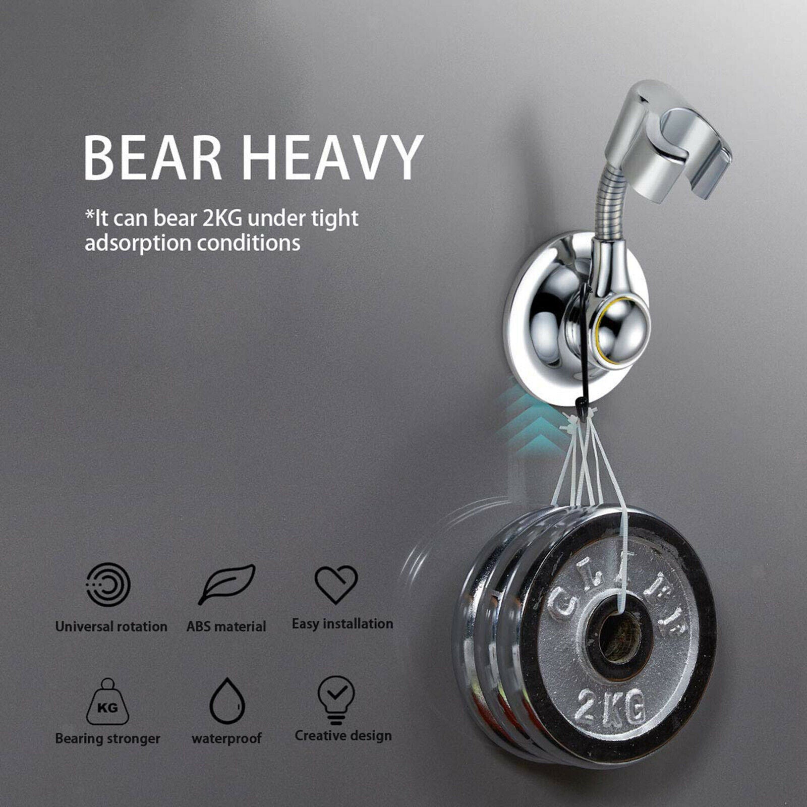 Suction Cup Shower Head Holder Handheld Showerhead Bracket Adjustable Shower