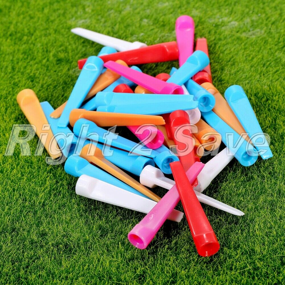 100Pcs Plastic Wedge Step Top Tees Golf Practice Training Cushion Assorted Color