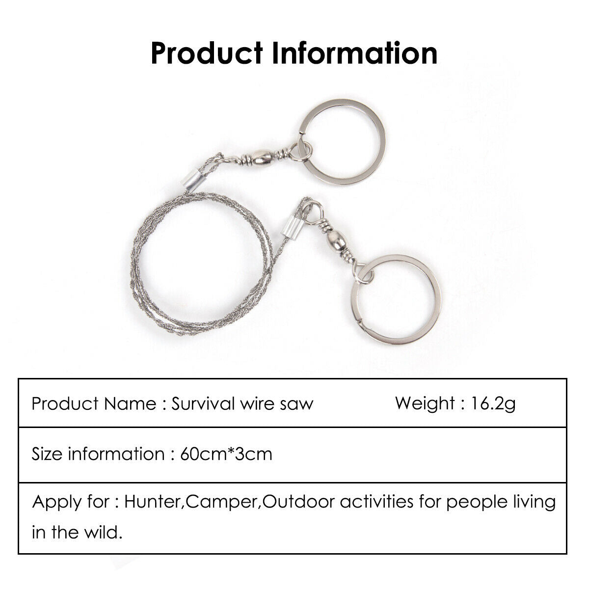 Survival Wire Saw Hand Pocket Steel Chain Wire Saw Camping Outdoor Emergency Kit