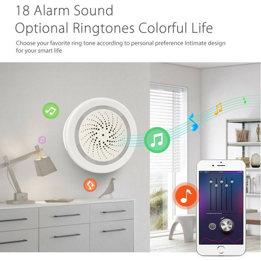 Useful 3in1 WiFi Temperature & Humidity Sensor with Siren Alarm for Alexa Google