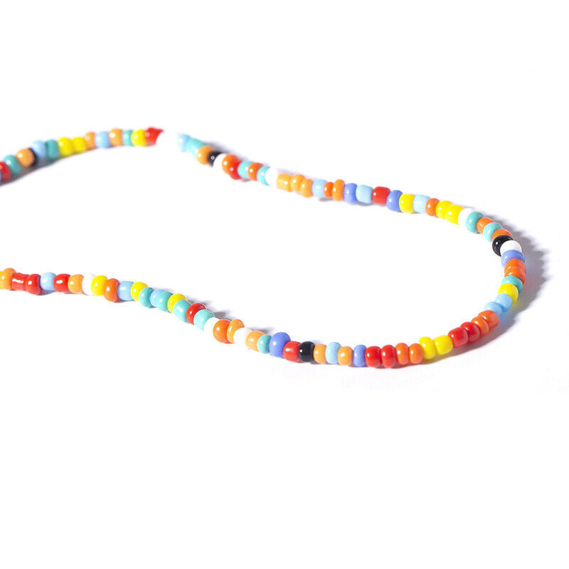 Boho Women Handmade DIY Beaded Letter Choker Necklace Charm Chain Jewelry Gif Rf