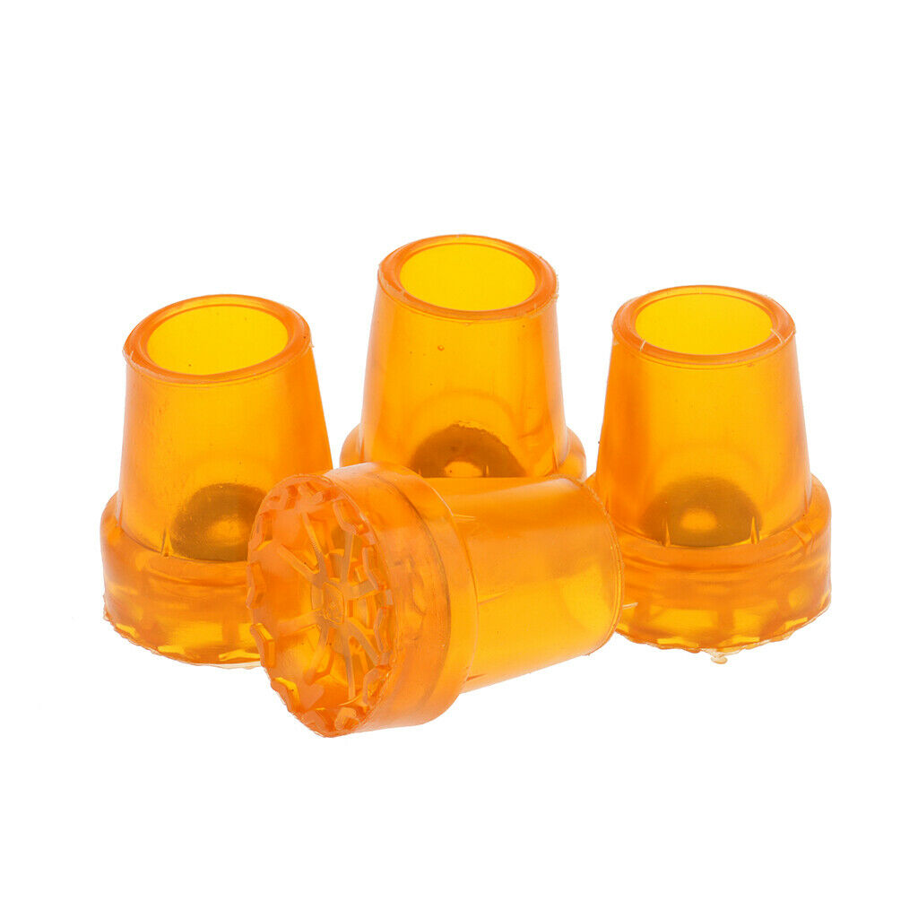 4pcs Trekking Pole Caps Walking Stick Ferrules Non-slip Foot Cover - Replacement