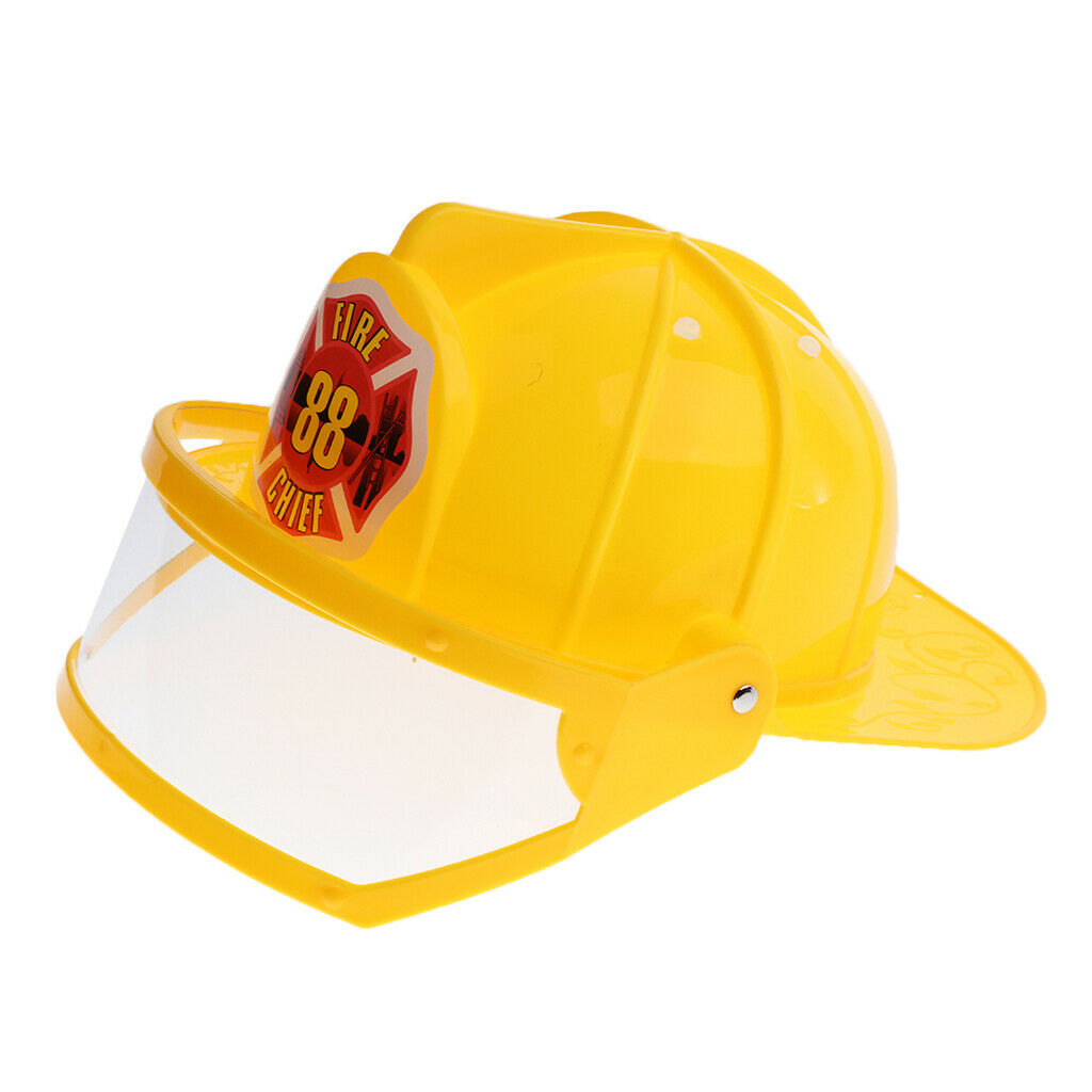 Fireman Safety Helmet Firefighter Hat Yellow Children Early Teaching Aids