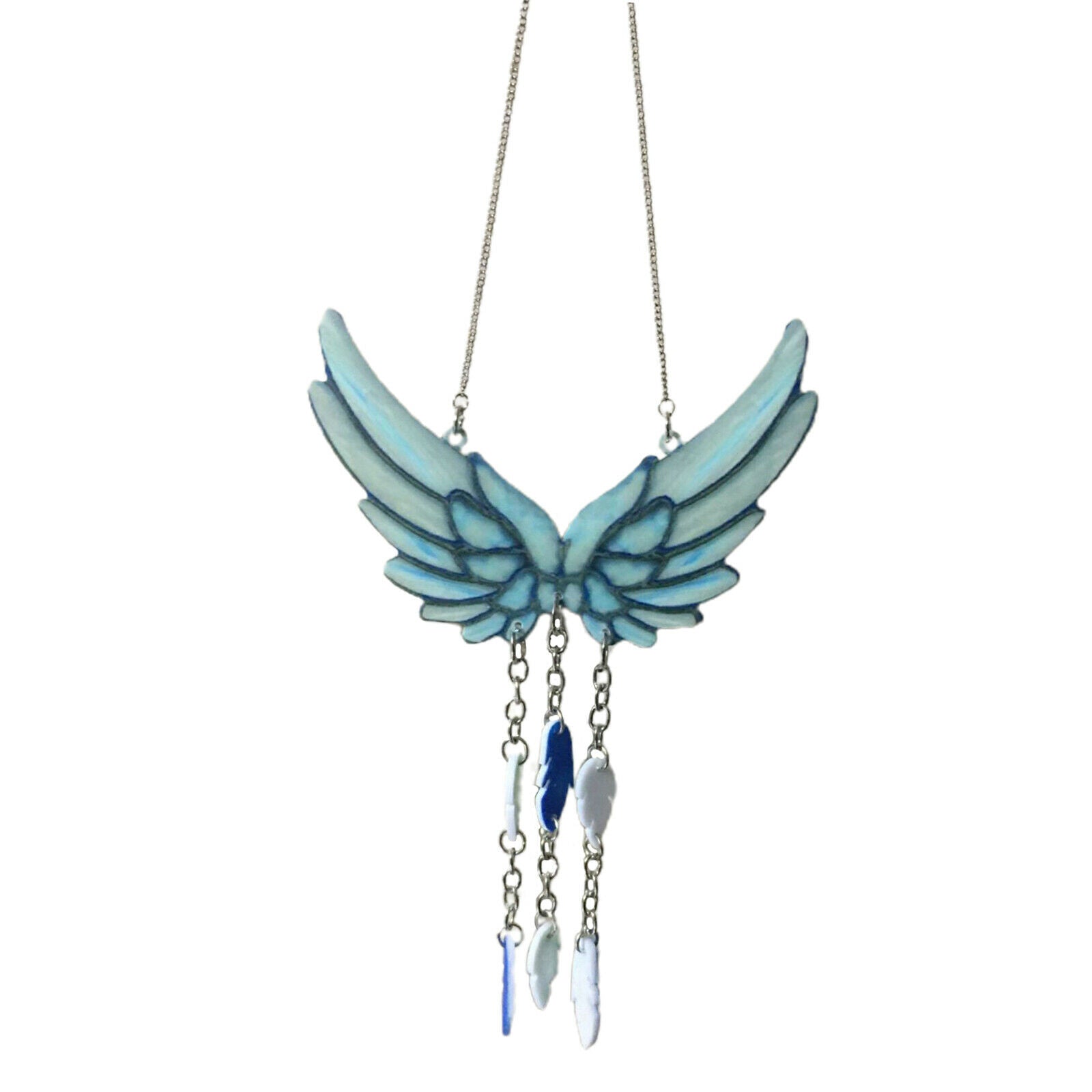 2x Angel Wings Wind Chimes Suncatcher Mobile Garden Decor Outdoor Decoration