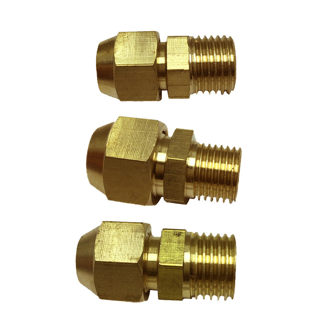 2 Pcs 1/4in Male Threaded Straight Connector Adapter Compression Plumbing
