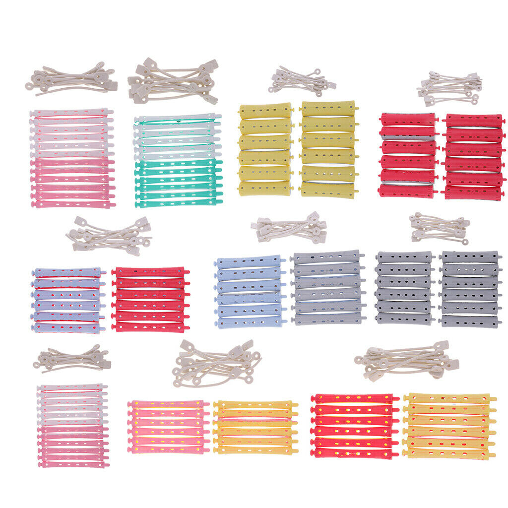 48x Perming Rods Rollers Perm Curlers Hairdressing All Size Rods Hair DIY