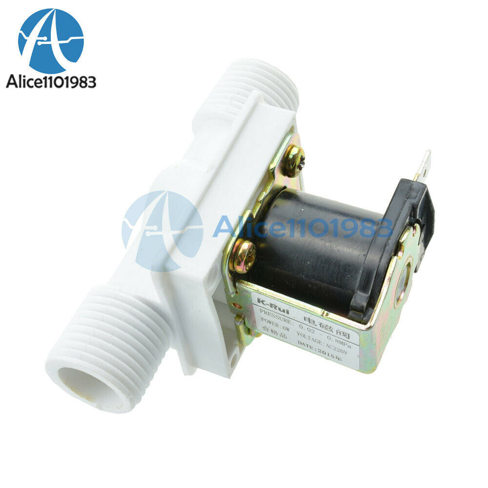 Magnetic N/C Electric Solenoid Valve Water Air Inlet Flow Switch 1/2" N/C AC220V