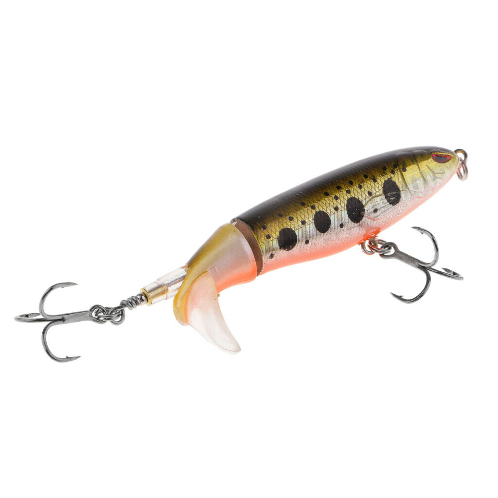2 Pieces Popper Lures, Lifelike Topwater Fishing Lure Crankbaits with Plastic