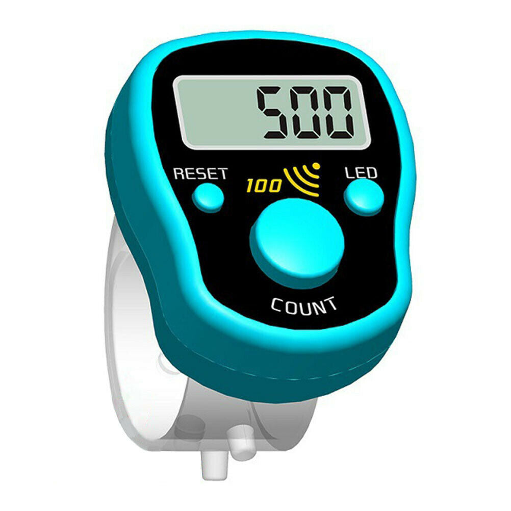 LED Electronic Handheld Counter Clicker Finger Ring Golf Digit Stitch Marker
