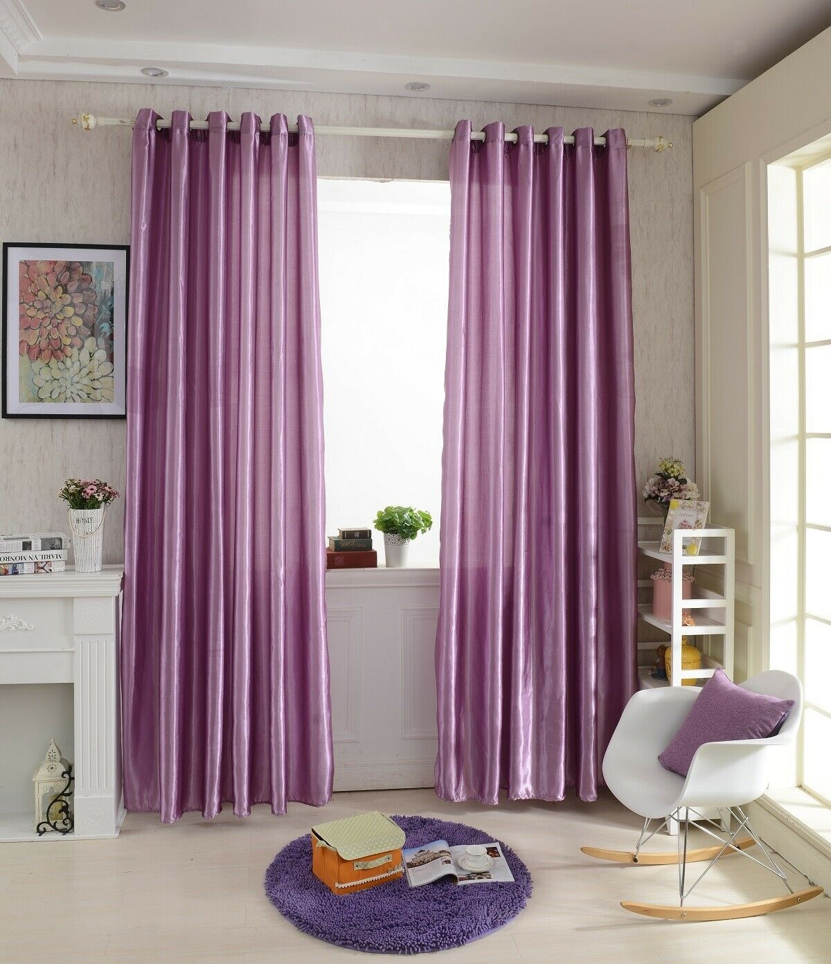 100x200 Modern Jacquard Curtain Panel Blind Blind Cover Purple