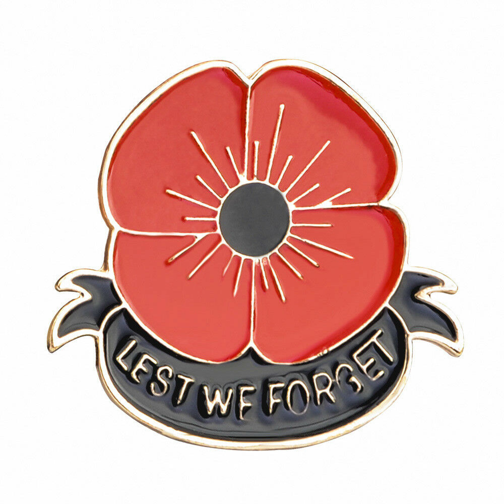 HOT Enamel Remembrance Brooch Red Poppy Flower Lapel Pin Broach Badge Banquet