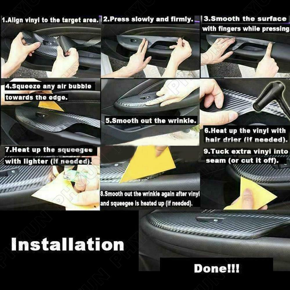 For 2011-2017 BMW 5 Series F10 F18 Interior DIY Trim Stickers Carbon Fiber Style