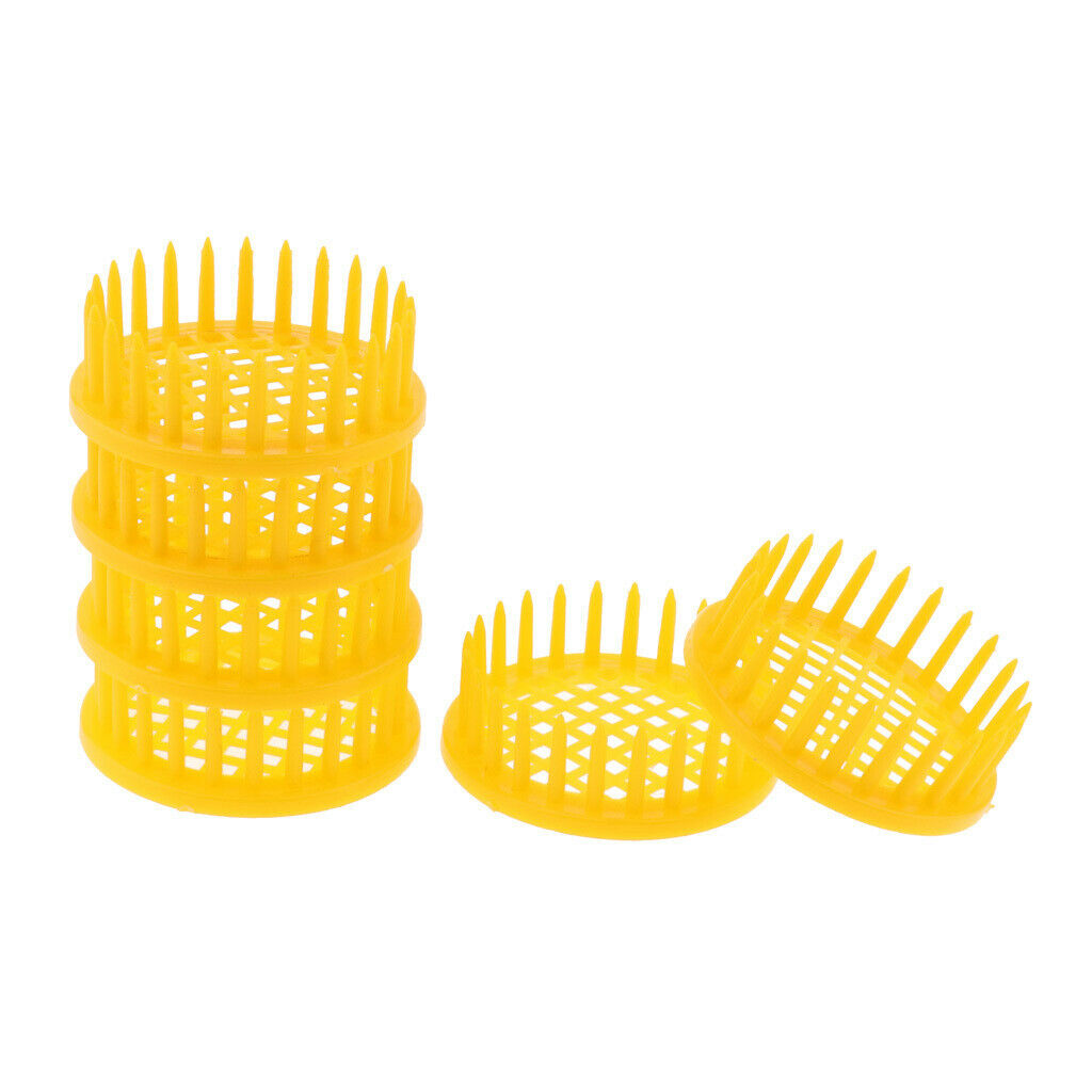 6Pcs Yellow Queen Bee Cages Isolator Rearing Catcher Trapper Beekeeping Tool