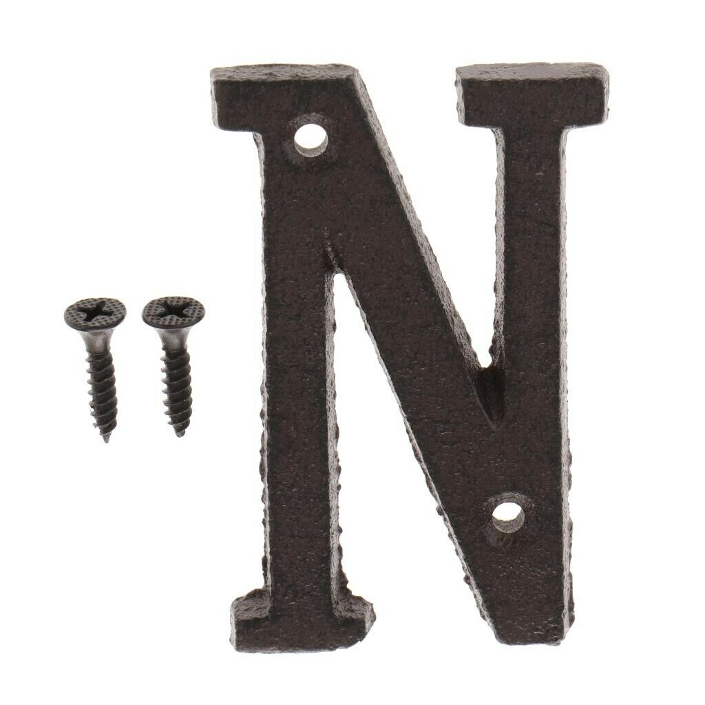2 Pieces Front Door Mailbox Decor Large Cast Art Creative Letters Address