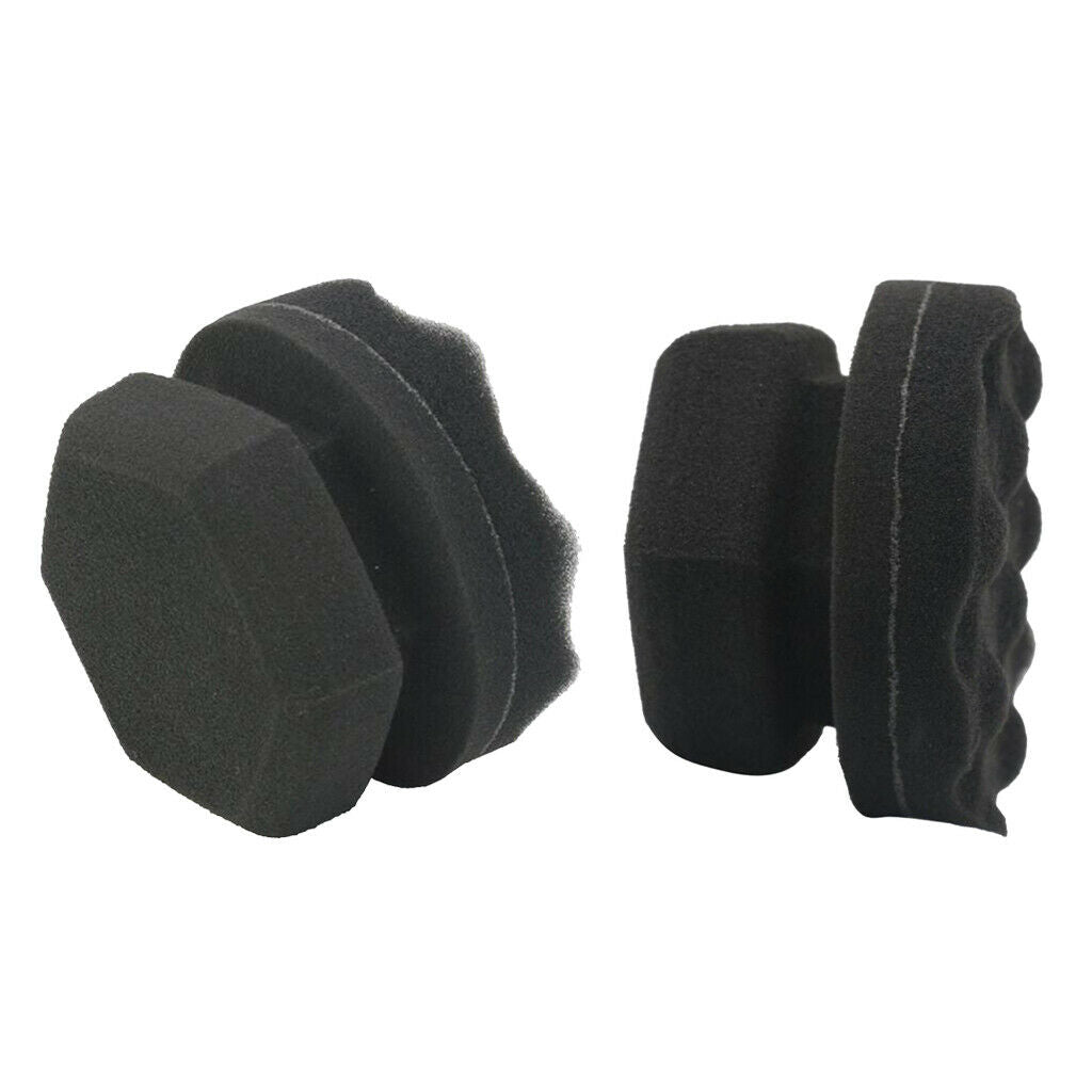 2x Tire Dressing Applicator Grip Soft Waxing Car Sponge Pad Car Polisher 8cm