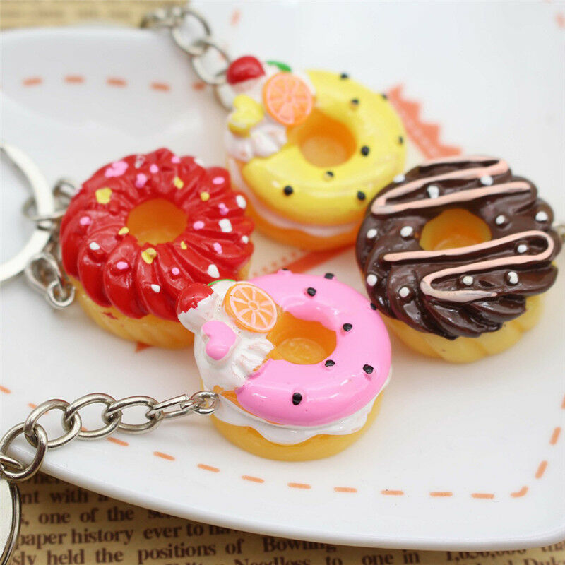 Sweet Cake Keychain Pendant Bread Food Keyring Gift  Bag Purse Key Chain .l8