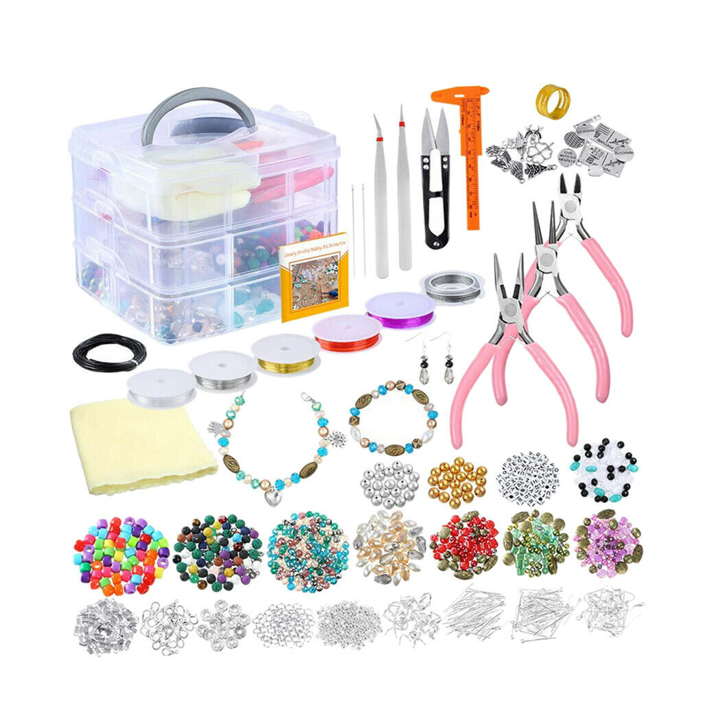 Jewelry Making Kit- DIY Beading Arts Crafts Kit for Beginners, Adults - Includes