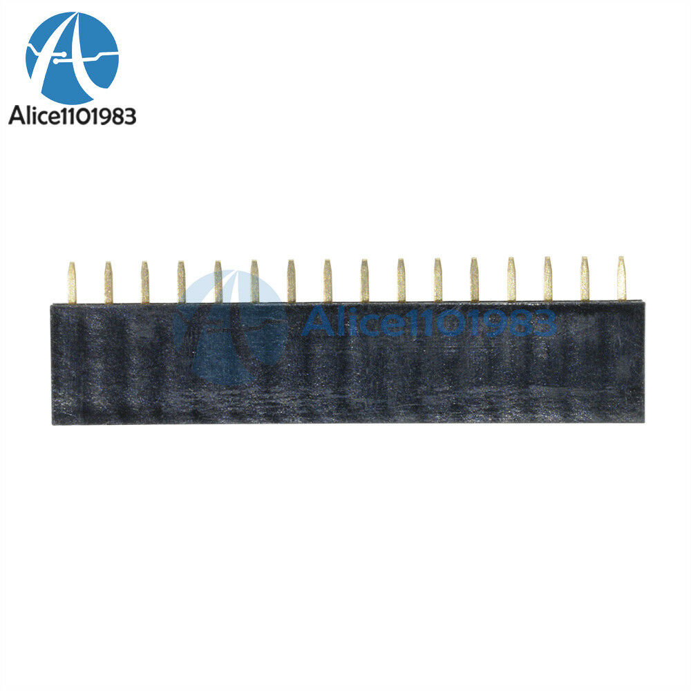 10PCS 16 Pin Single Row Female Straight Header Strip 2.54mm Pitch